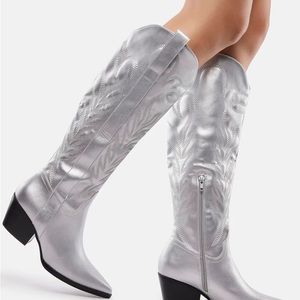 Metallic cowboy boots size 8